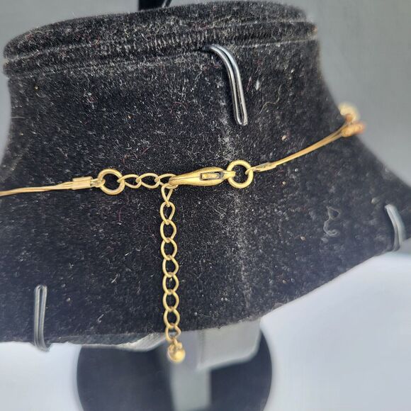 Earthy Triple Strand Floating Station Bohemian Brass Rust & Garnet Necklace 17" - Picture 3 of 14